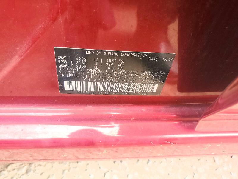 65515786 :رقم المزاد ، 4S3GTAB68J3715055 vin ، 2018 Subaru Impreza مزاد بيع