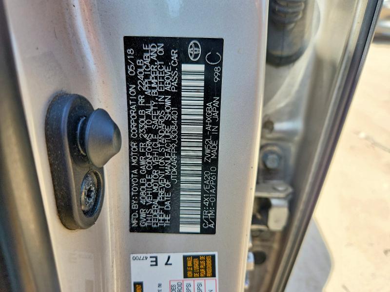 65675146 :رقم المزاد ، JTDKARFP9J3084401 vin ، 2018 Toyota Prius Prime مزاد بيع