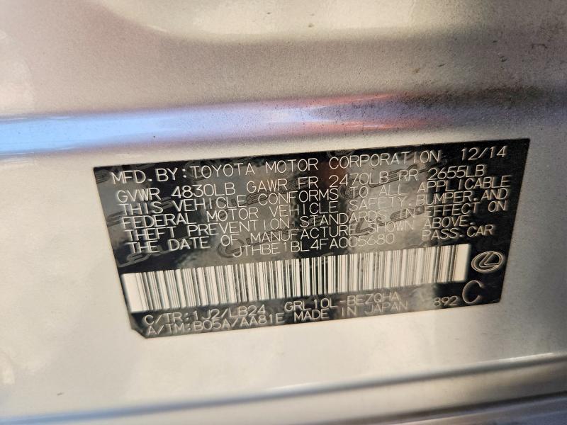 Aukcja sprzedaży 2015 Lexus Gs, vin: JTHBE1BL4FA005680, numer aukcji: 65557186