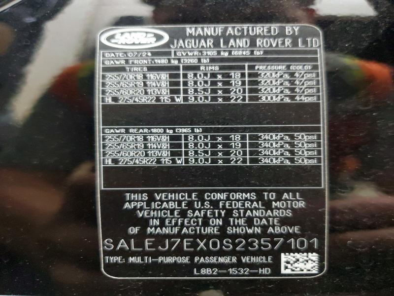 65556916 :رقم المزاد ، SALEJ7EX0S2357101 vin ، 2025 Land Rover Defender مزاد بيع