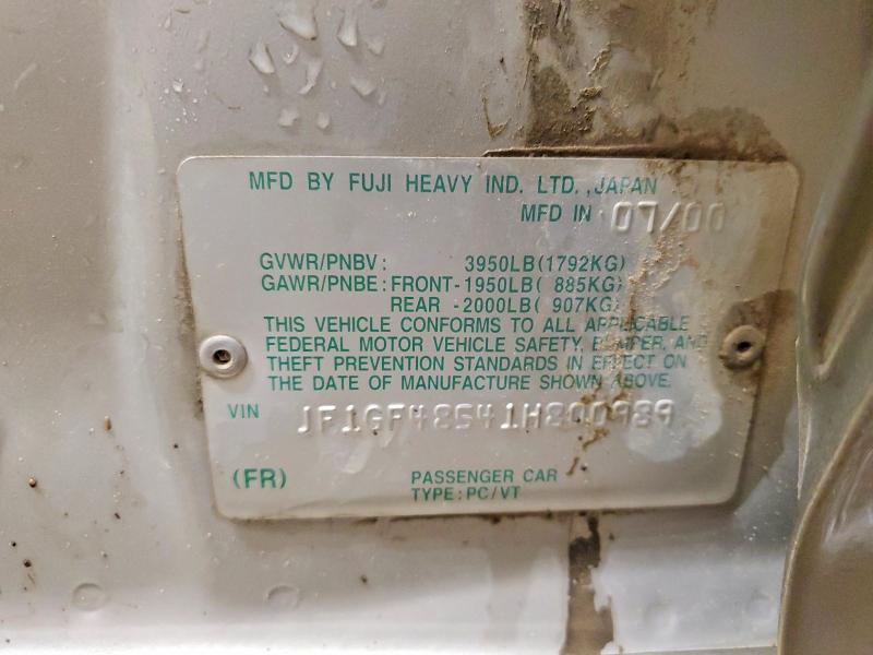 Продаж на аукціоні авто 2001 Subaru Impreza, vin: JF1GF48541H800989, номер лоту: 65864596