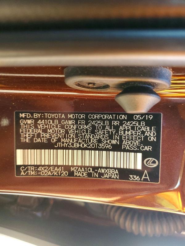 Aukcja sprzedaży 2019 Lexus Ux, vin: JTHY3JBH0K2013596, numer aukcji: 63254396