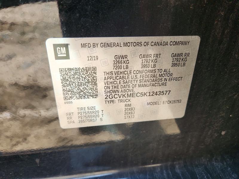 Продаж на аукціоні авто 2019 Chevrolet Silverado Ld, vin: 2GCVKMEC5K1243577, номер лоту: 64097996