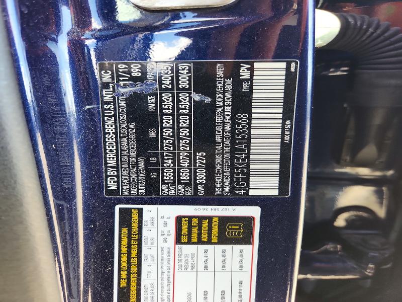 Продаж на аукціоні авто 2020 Mercedes-benz Gls, vin: 4JGFF5KE4LA153568, номер лоту: 65913036