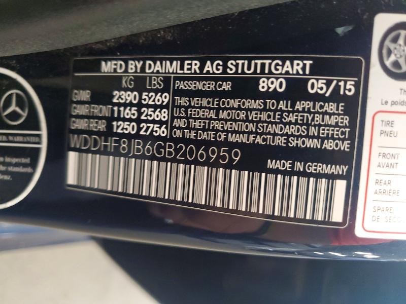 Aukcja sprzedaży 2016 Mercedes-benz E, vin: WDDHF8JB6GB206959, numer aukcji: 63144556