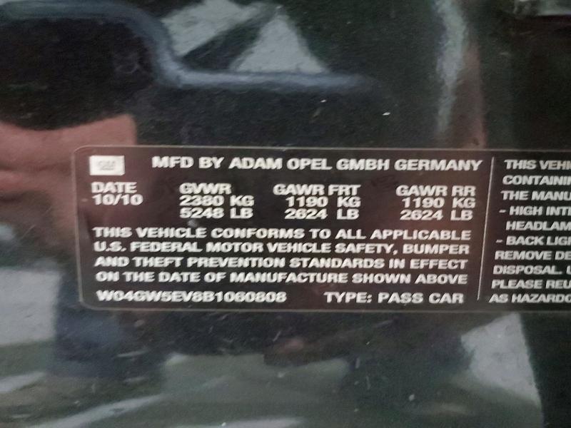 Aukcja sprzedaży 2011 Buick Regal, vin: W04GW5EV8B1060808, numer aukcji: 65699056