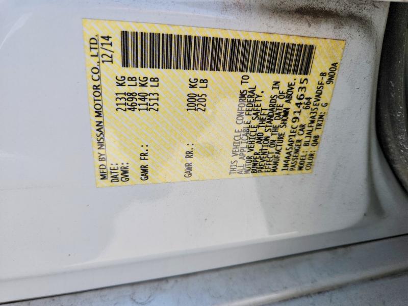 Продажа на аукционе авто 2014 Nissan Maxima, vin: 1N4AA5AP1EC914635, номер лота: 64045296