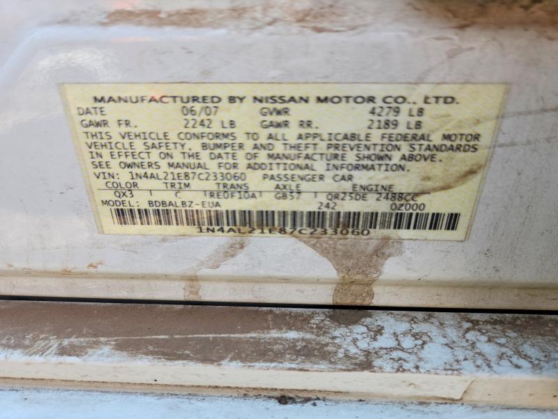 64303916 :رقم المزاد ، 1N4AL21E87C233060 vin ، 2007 Nissan Altima مزاد بيع