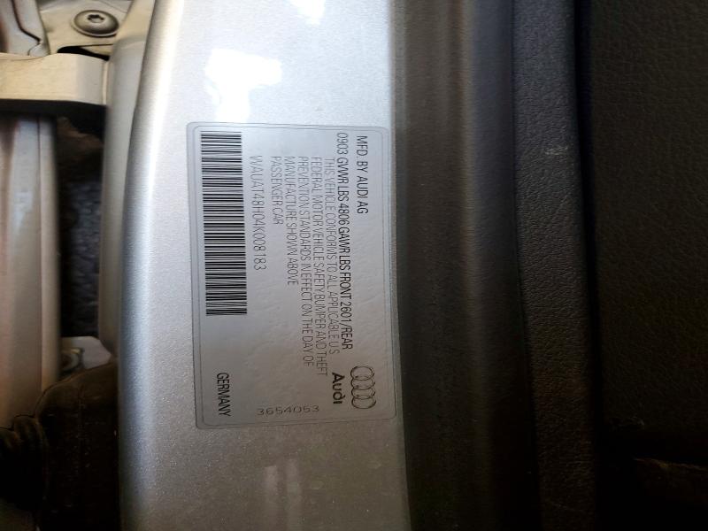 Aukcja sprzedaży 2004 Audi A4, vin: WAUAT48H04K008183, numer aukcji: 65331446