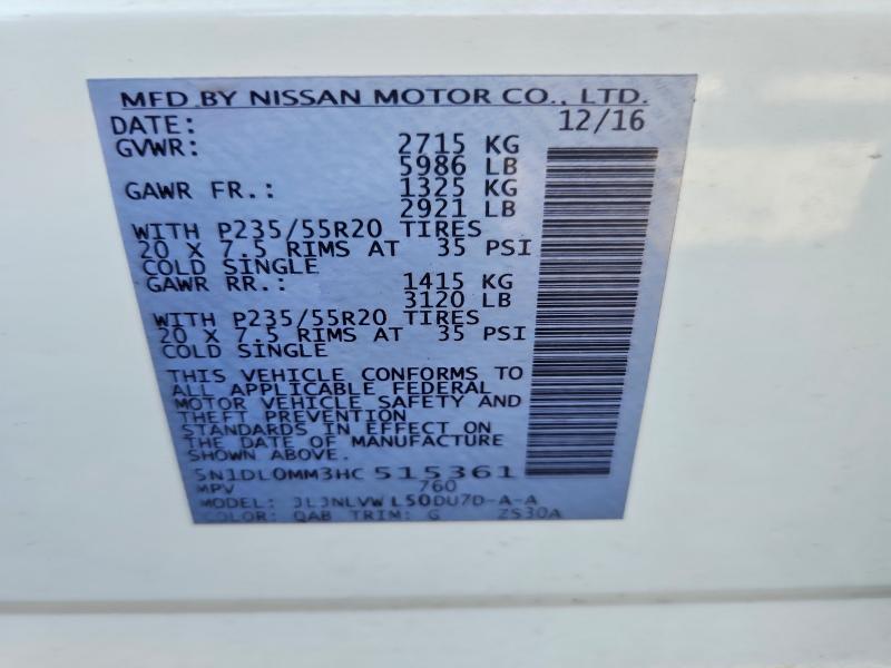 Продажа на аукционе авто 2017 Infiniti Qx60, vin: 5N1DL0MM3HC515361, номер лота: 65510346