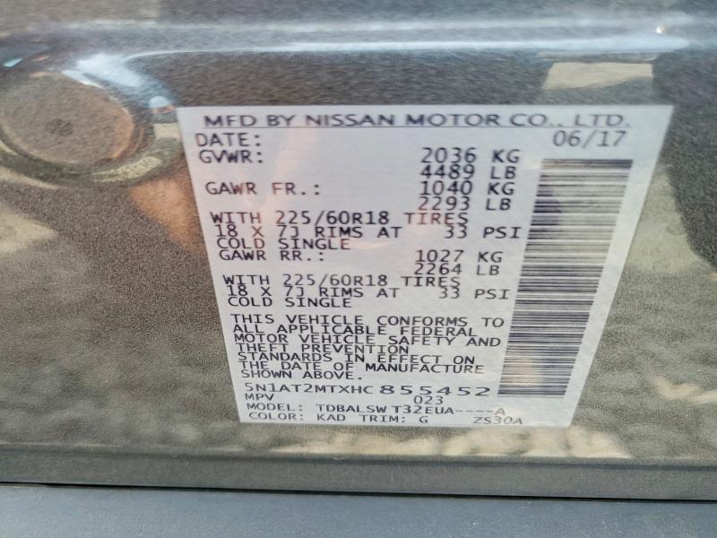 Продажа на аукционе авто 2017 Nissan Rogue, vin: 5N1AT2MTXHC855452, номер лота: 63876816