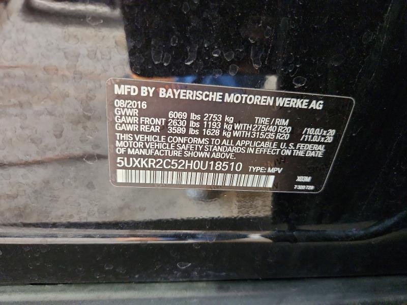 Aukcja sprzedaży 2017 Bmw X5, vin: 5UXKR2C52H0U18510, numer aukcji: 65127006