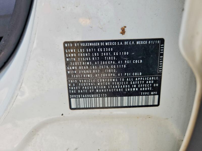 Aukcja sprzedaży 2019 Volkswagen Tiguan, vin: 3VV2B7AX9KM082173, numer aukcji: 63824246