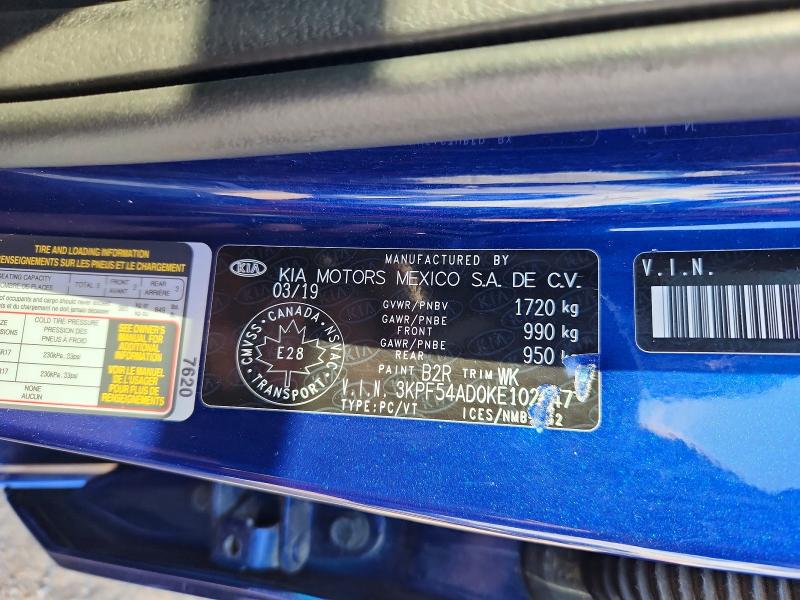Aukcja sprzedaży 2019 Kia Forte, vin: 3KPF54AD0KE102347, numer aukcji: 65094256