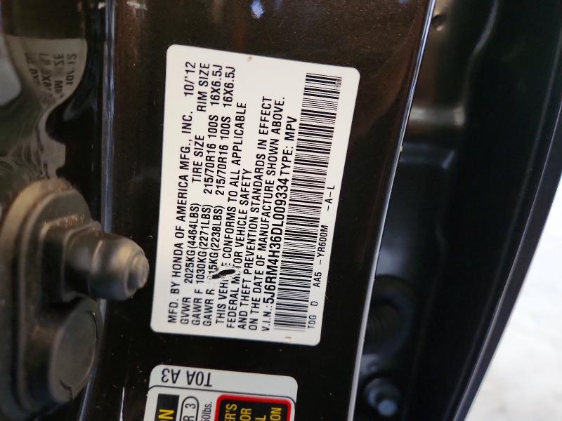 2013 Honda Cr-v მანქანა იყიდება აუქციონზე, vin: 5J6RM4H36DL009334, აუქციონის ნომერი: 64017366