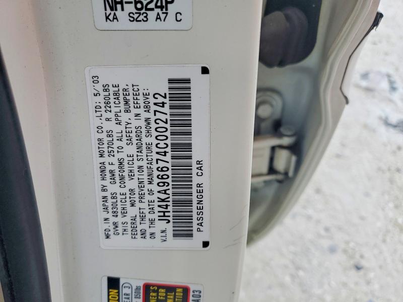 Aukcja sprzedaży 2004 Acura 3.5rl, vin: JH4KA96674C002742, numer aukcji: 65831996