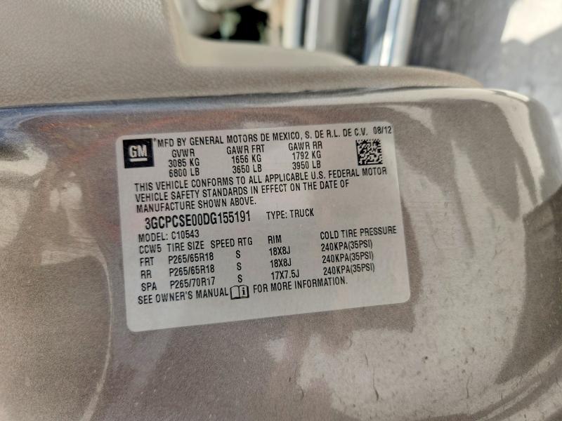 65286316 :رقم المزاد ، 3GCPCSE00DG155191 vin ، 2013 Chevrolet Silverado مزاد بيع