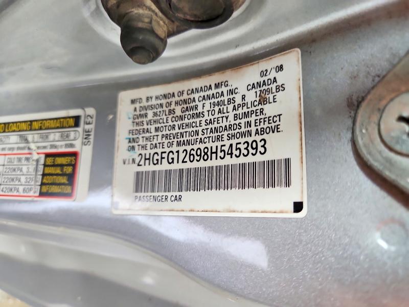 Продажа на аукционе авто 2008 Honda Civic, vin: 2HGFG12698H545393, номер лота: 65460556