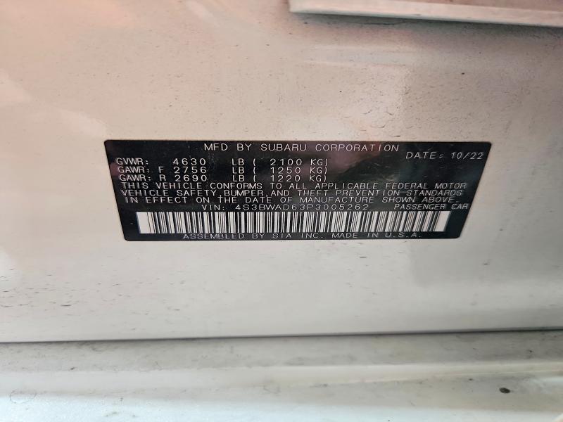Продажа на аукционе авто 2023 Subaru Legacy, vin: 4S3BWAD63P3005262, номер лота: 63641926