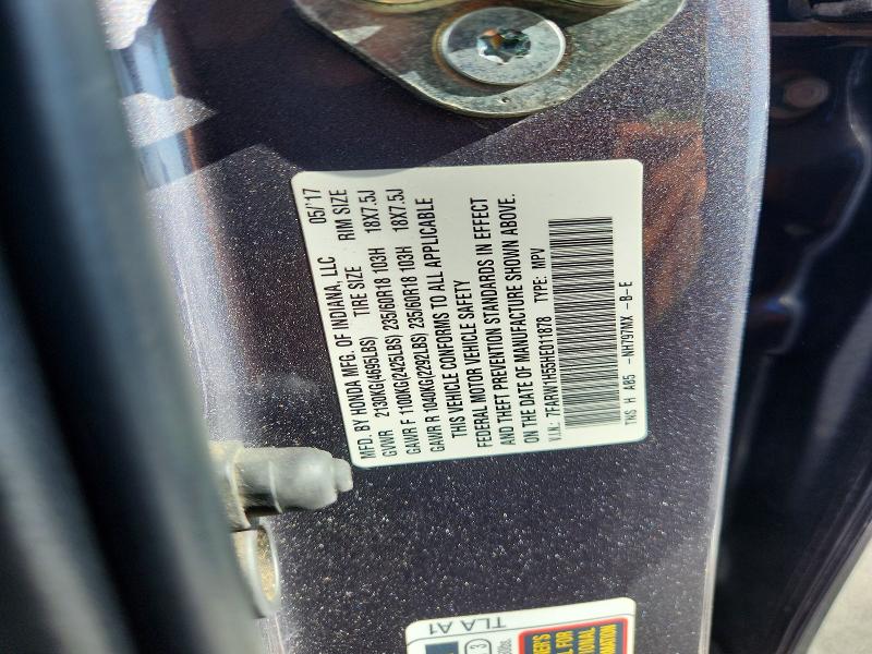 63734016 :رقم المزاد ، 7FARW1H55HE011878 vin ، 2017 Honda Cr-v مزاد بيع