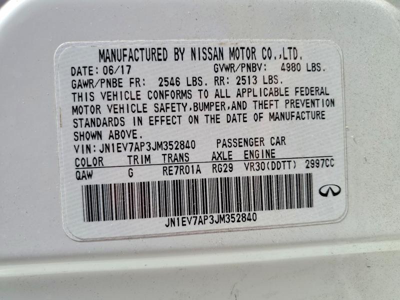 Продаж на аукціоні авто 2018 Infiniti Q50, vin: JN1EV7AP3JM352840, номер лоту: 65999886