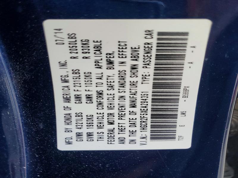 Aukcja sprzedaży 2014 Honda Accord, vin: 1HGCR2F5XEA294351, numer aukcji: 63940226