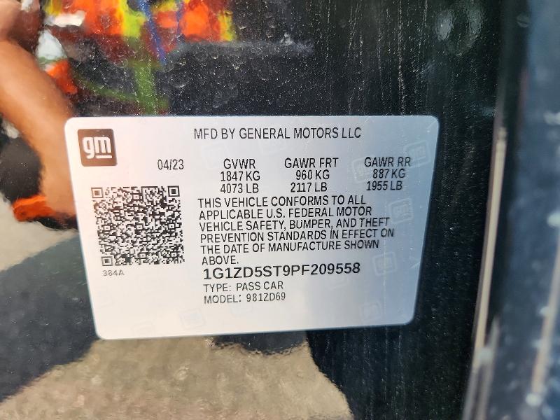 64026426 :رقم المزاد ، 1G1ZD5ST9PF209558 vin ، 2023 Chevrolet Malibu مزاد بيع