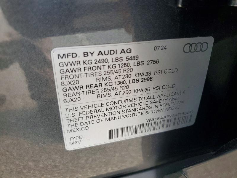 Продажа на аукционе авто 2024 Audi Q5, vin: WA1EAAFY2R2150449, номер лота: 64611246