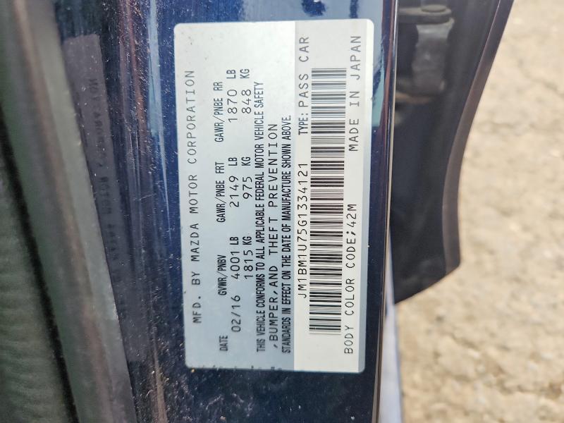 Aukcja sprzedaży 2016 Mazda 3, vin: JM1BM1U75G1334121, numer aukcji: 63327336