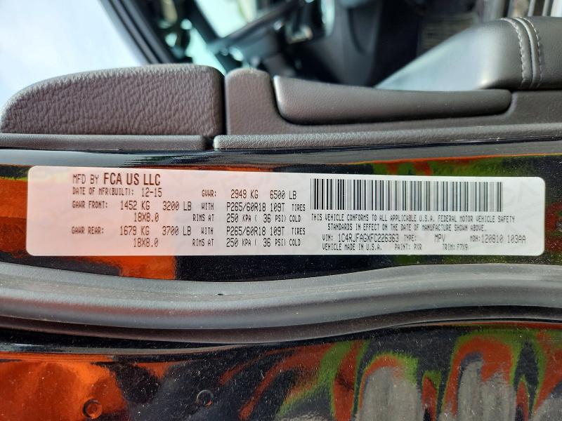 Продажа на аукционе авто 2015 Jeep Grand Cherokee, vin: 1C4RJFAGXFC226363, номер лота: 65189396