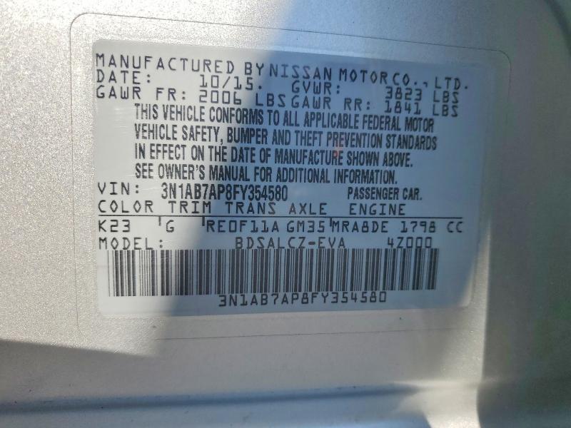 Aukcja sprzedaży 2015 Nissan Sentra, vin: 3N1AB7AP8FY354580, numer aukcji: 63245946