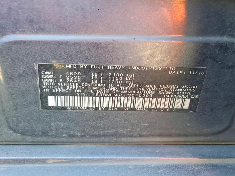 Продажа на аукционе авто 2017 Subaru Legacy, vin: 4S3BNEN65H3040203, номер лота: 64433466
