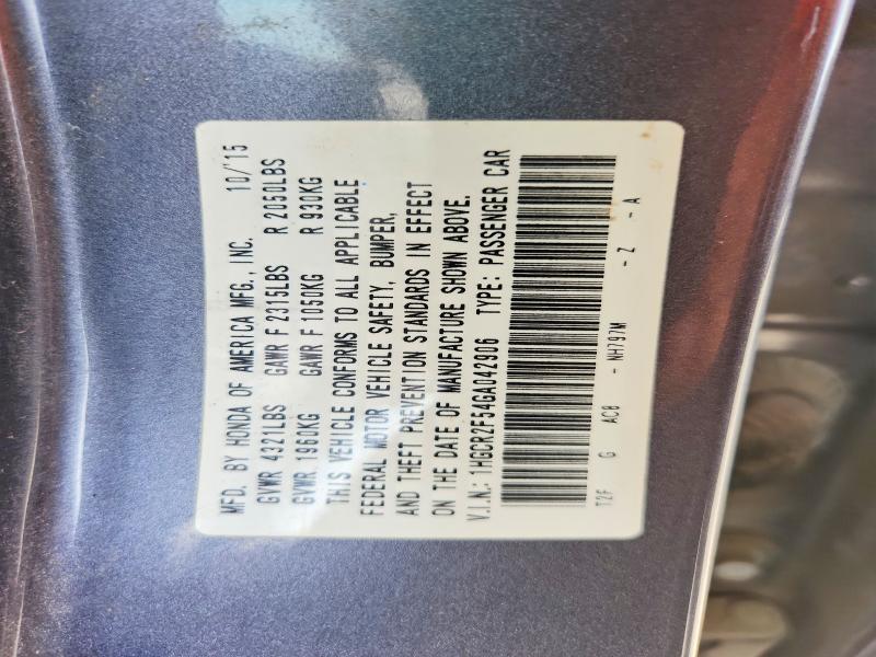 2016 Honda Accord მანქანა იყიდება აუქციონზე, vin: 1HGCR2F54GA042906, აუქციონის ნომერი: 66426136