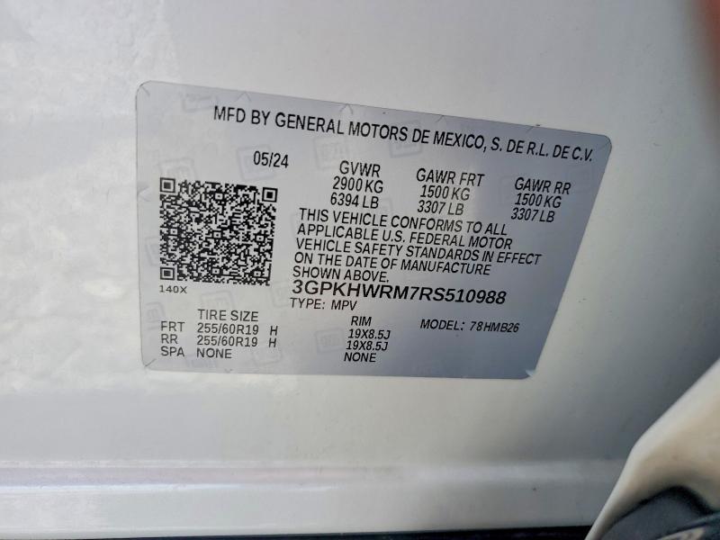 66793506 :رقم المزاد ، 3GPKHWRM7RS510988 vin ، 2024 Honda Prologue مزاد بيع