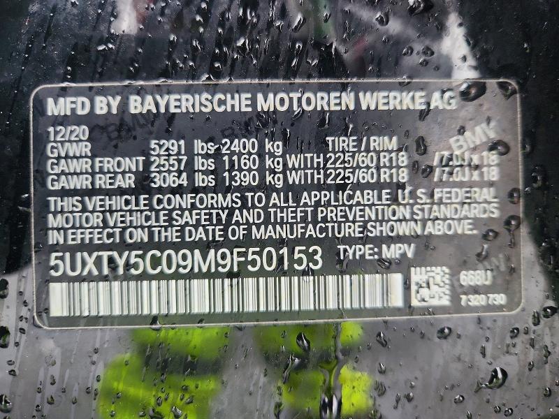 Aukcja sprzedaży 2021 Bmw X3, vin: 5UXTY5C09M9F50153, numer aukcji: 65263376