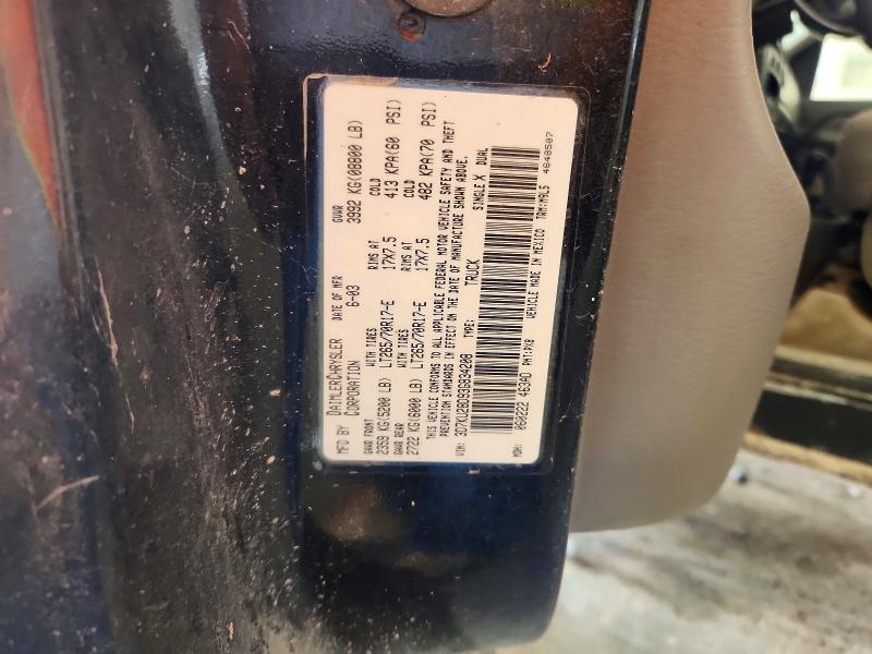 66191016 :رقم المزاد ، 3D7KU28D93G834208 vin ، 2003 Dodge Ram 2500 مزاد بيع