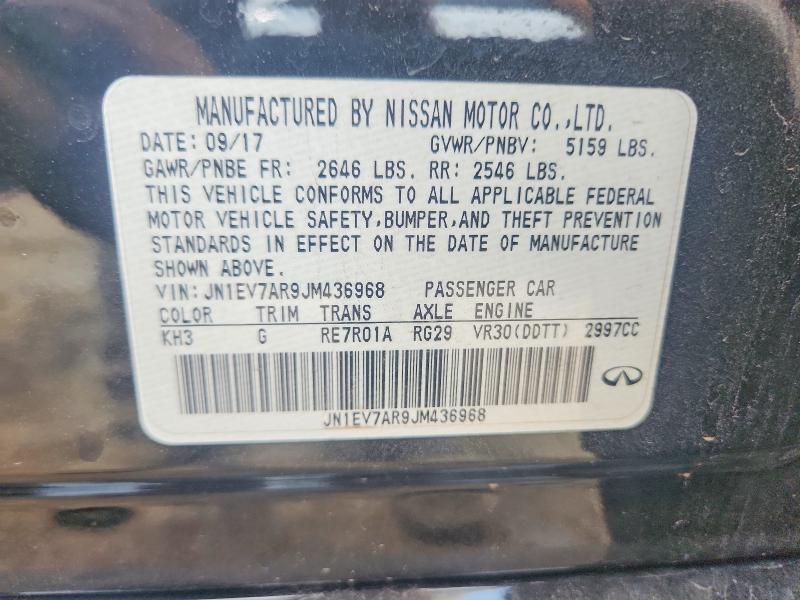 Aukcja sprzedaży 2018 Infiniti Q50, vin: JN1EV7AR9JM436968, numer aukcji: 64192796