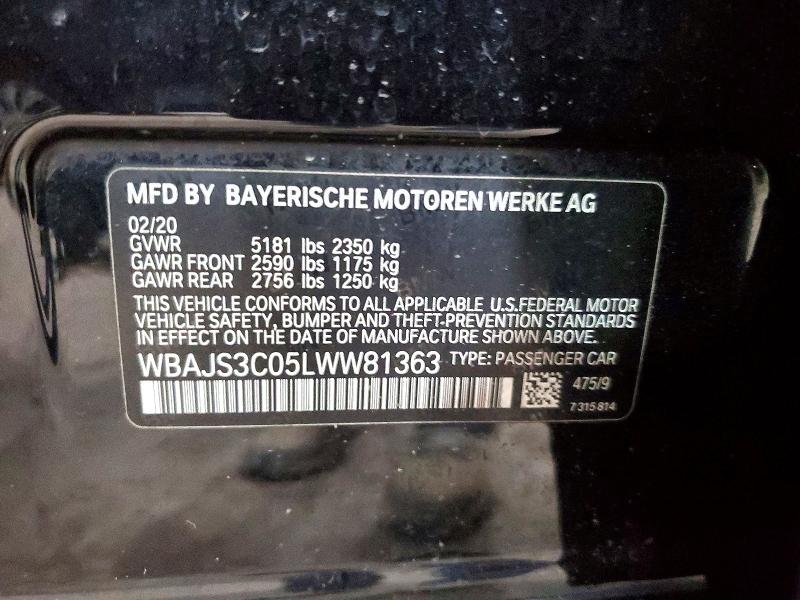 Продажа на аукционе авто 2020 Bmw 540, vin: WBAJS3C05LWW81363, номер лота: 63651296