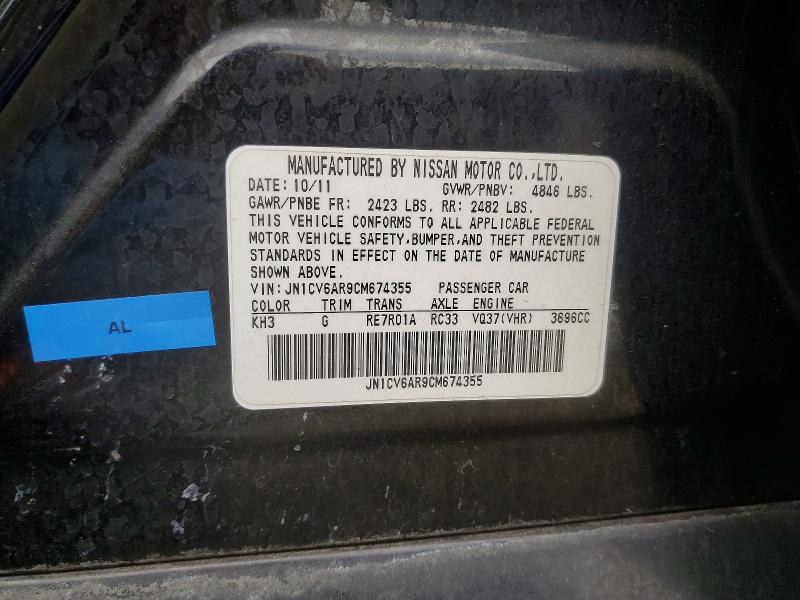 63536886 :رقم المزاد ، JN1CV6AR9CM674355 vin ، 2012 Infiniti G37 Sedan مزاد بيع