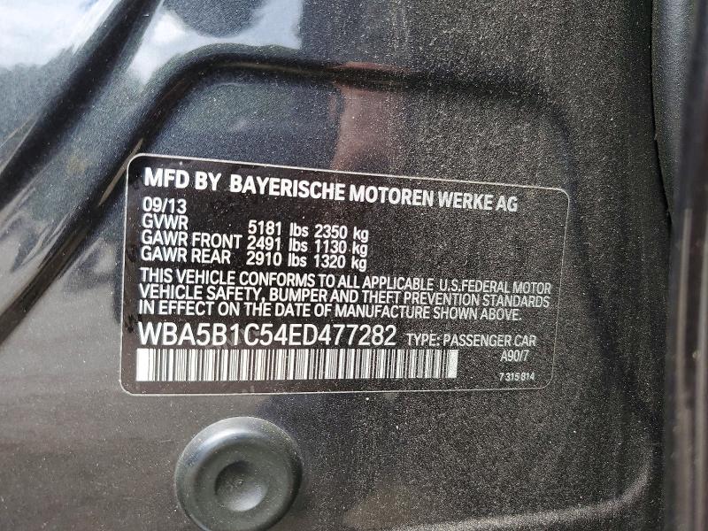 Aukcja sprzedaży 2014 Bmw 535, vin: WBA5B1C54ED477282, numer aukcji: 63641286