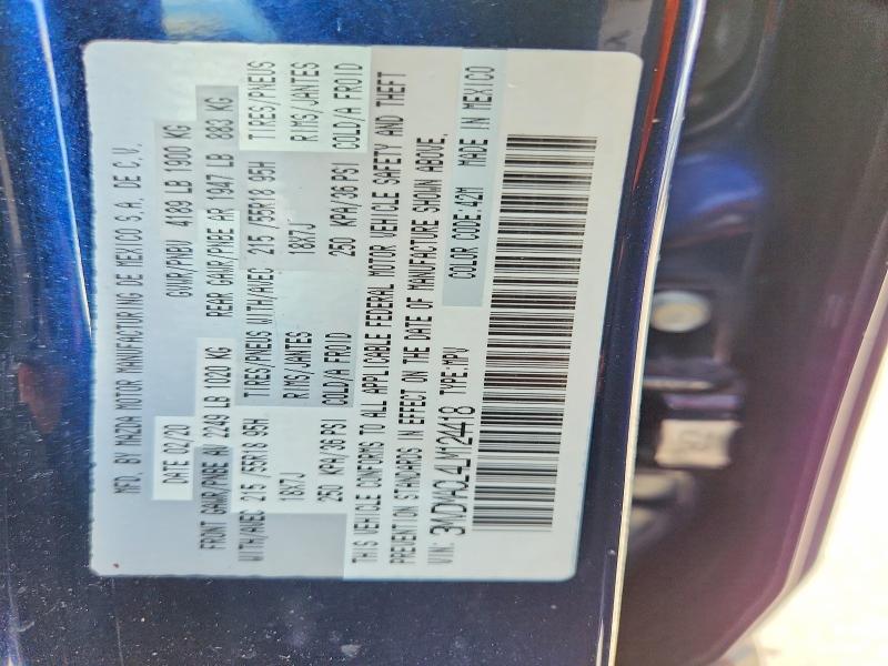 64987466 :رقم المزاد ، 3MVDMACL4LM124418 vin ، 2020 Mazda Cx-30 مزاد بيع