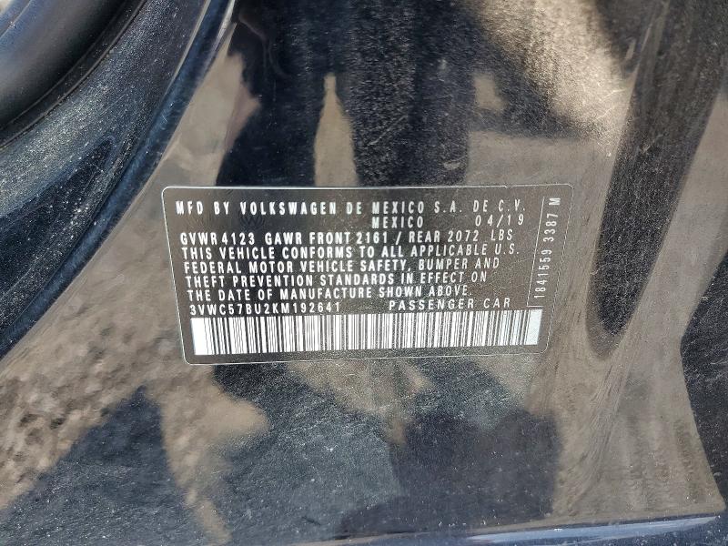 Продаж на аукціоні авто 2019 Volkswagen Jetta, vin: 3VWC57BU2KM192641, номер лоту: 66301746
