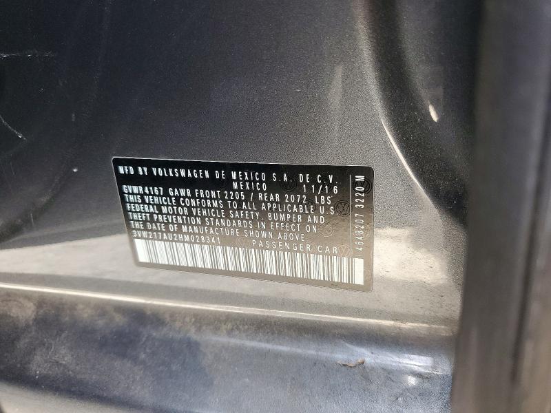 65518216 :رقم المزاد ، 3VW217AU2HM028341 vin ، 2017 Volkswagen Golf مزاد بيع