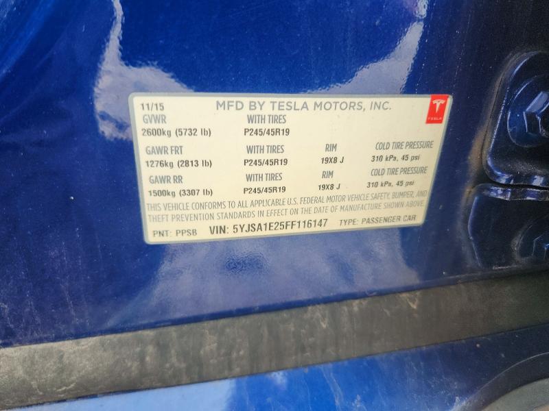 Aukcja sprzedaży 2015 Tesla Model S, vin: 5YJSA1E25FF116147, numer aukcji: 64438456