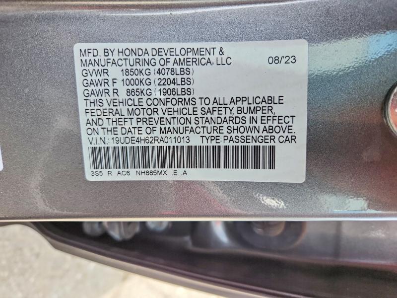 2024 Acura Integra მანქანა იყიდება აუქციონზე, vin: 19UDE4H62RA011013, აუქციონის ნომერი: 63716586