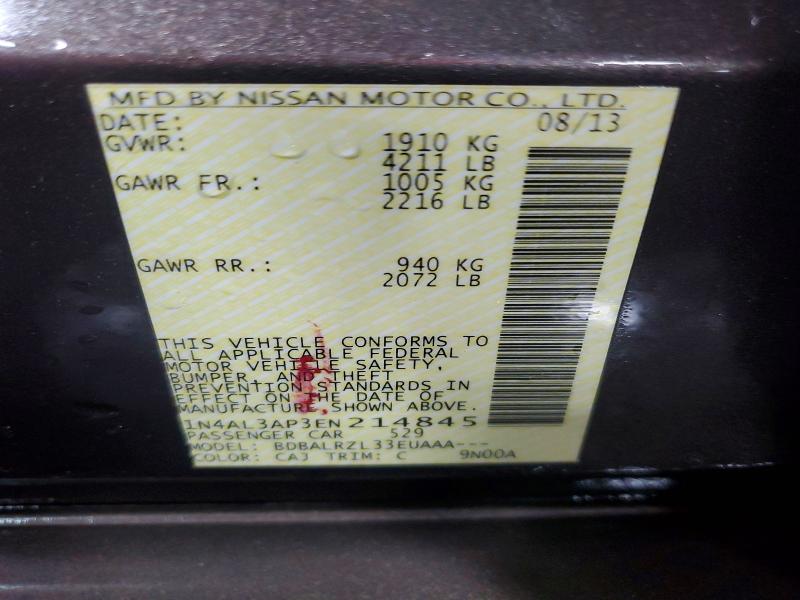 Aukcja sprzedaży 2014 Nissan Altima, vin: 1N4AL3AP3EN214845, numer aukcji: 65931066