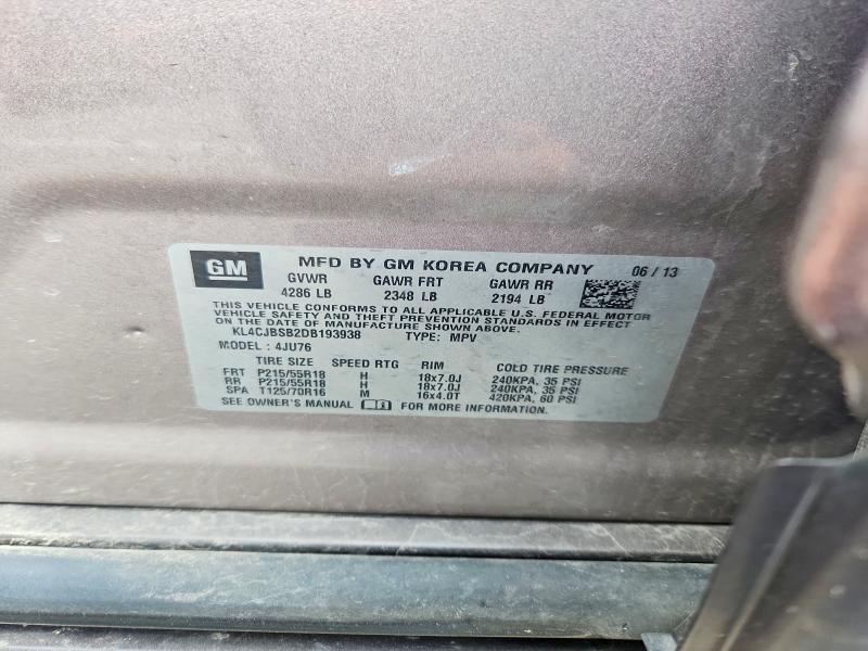 66339616 :رقم المزاد ، KL4CJBSB2DB193938 vin ، 2013 Buick Encore مزاد بيع