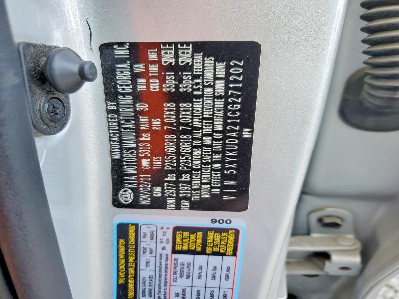 Продаж на аукціоні авто 2012 Kia Sorento, vin: 5XYKUDA21CG271202, номер лоту: 65559866