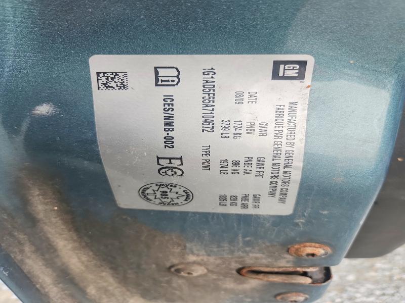 65126656 :رقم المزاد ، 1G1AD5F55A7104672 vin ، 2010 Chevrolet Cobalt مزاد بيع