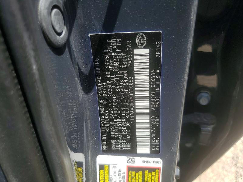 2025 Toyota Camry მანქანა იყიდება აუქციონზე, vin: 4T1DAACKXSU038652, აუქციონის ნომერი: 65479816